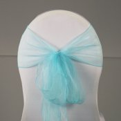 Location Noeud de Chaise Organza Turquoise
