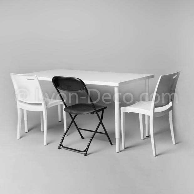 Table de travail rectangulaire blanche 150 x 75 cm