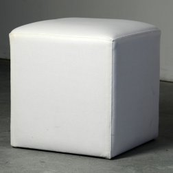 Location Pouf Blanc Carr