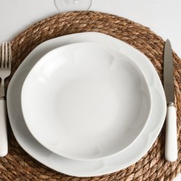 Location Assiette Creuse Rtro Blanche 21cm