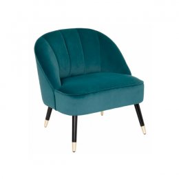 Location Fauteuil Kanao Velours Bleu Canard