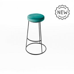 Location Tabouret Circ Assise velours Bleu Canard