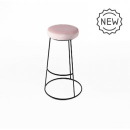 Location Tabouret Circ Assise Velours Rose 