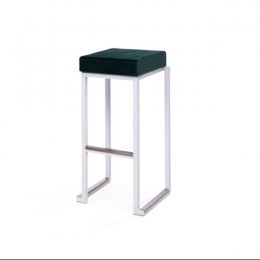 Location Tabouret Kubo Blanc Assise Velours Verte 