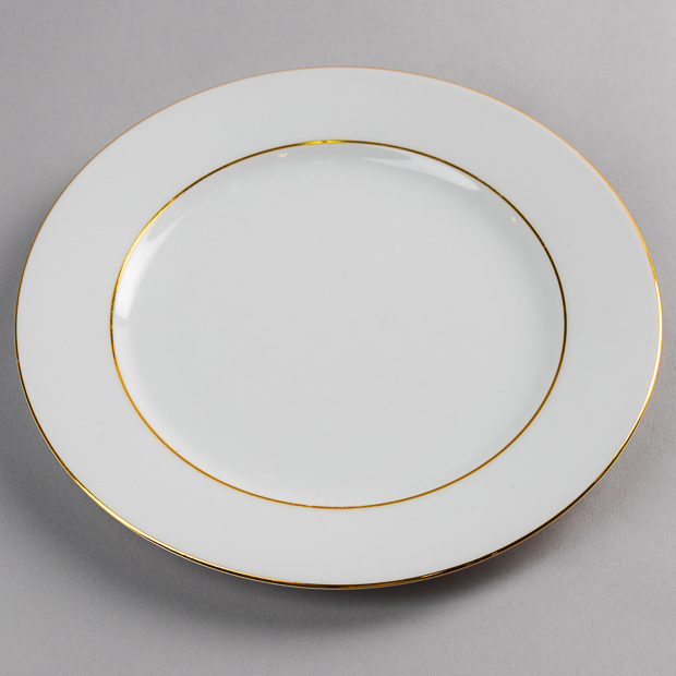 Location Assiette Blanche Filet OR Roma 21 cm