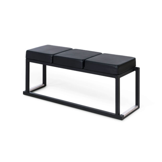 Banc Kubo noir assise simili cuir