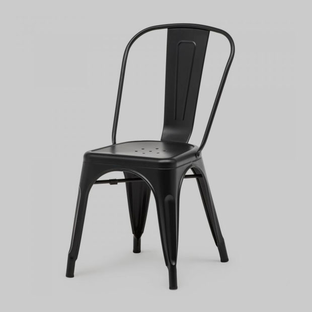 Chaise Lix Noire Métal