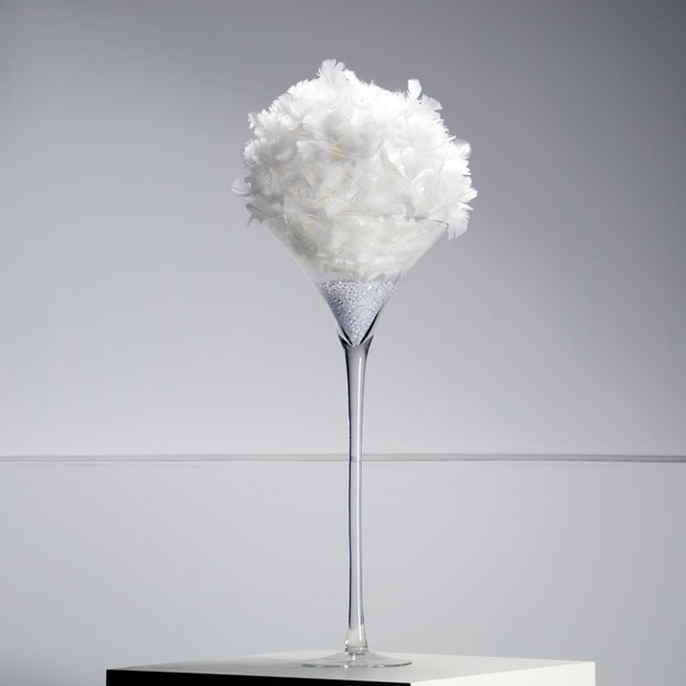 Coupe Martini boule de plumes