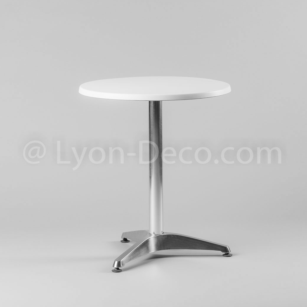 Geridon inox / blanc dia 60 cm