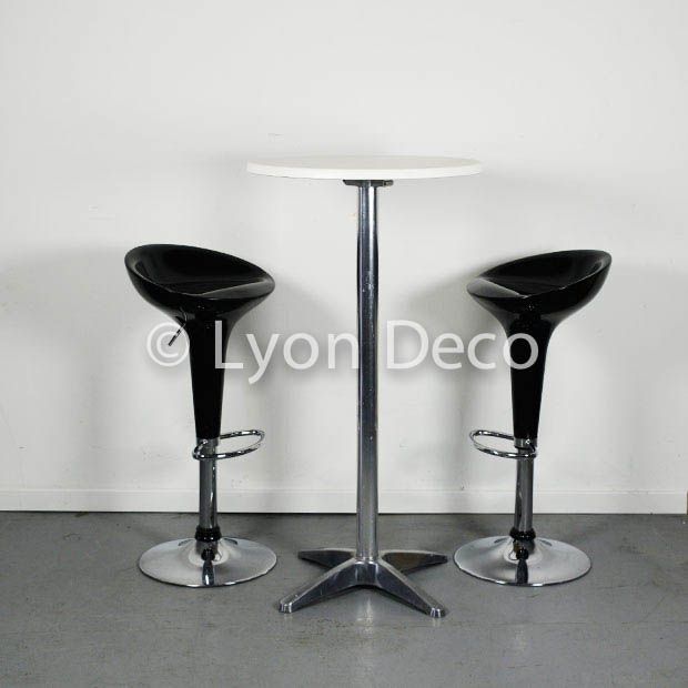 Tabouret noir + mange debout blanc