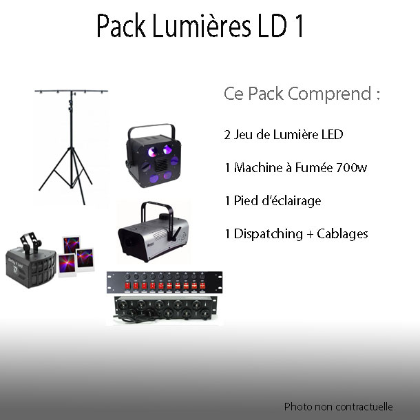 Location Pack Lumière LD1 avec effet à Led et Machine à fumée