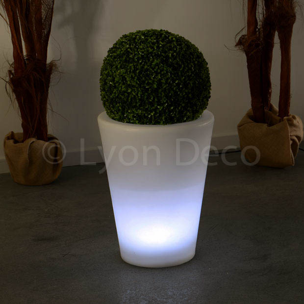 Pot de fleur lumineux blanc H50.5