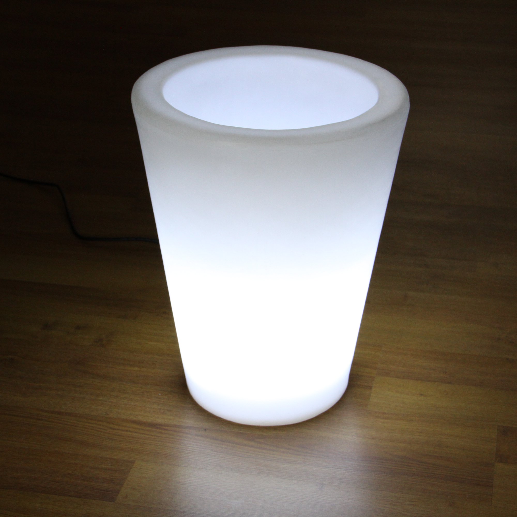 Pot de fleur lumineux blanc H 50