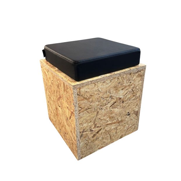 Pouf ECO OSB avec Assise Noire