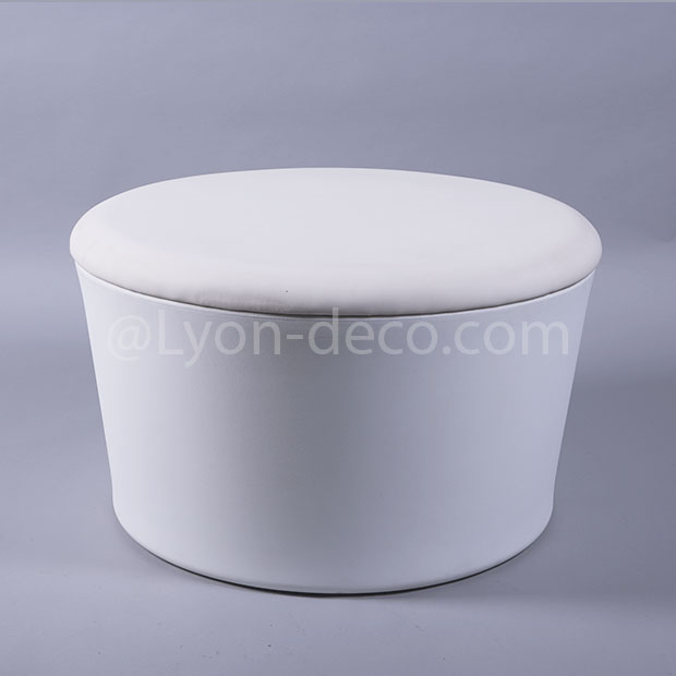 Pouf flex lounge design rond blanc avec dossier