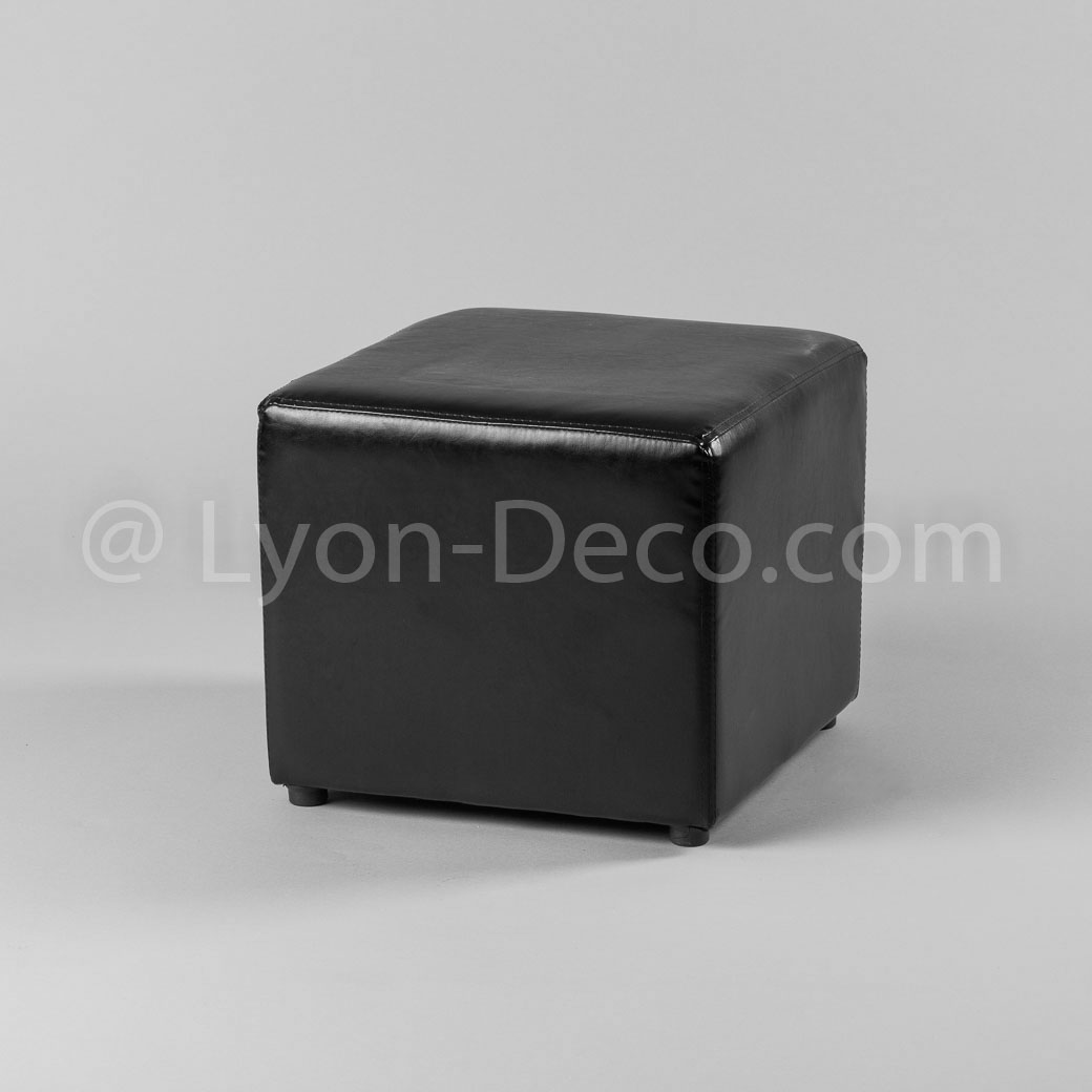 Pouf carré pvc noir