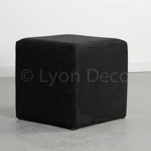 Location Pouf Velours Noir