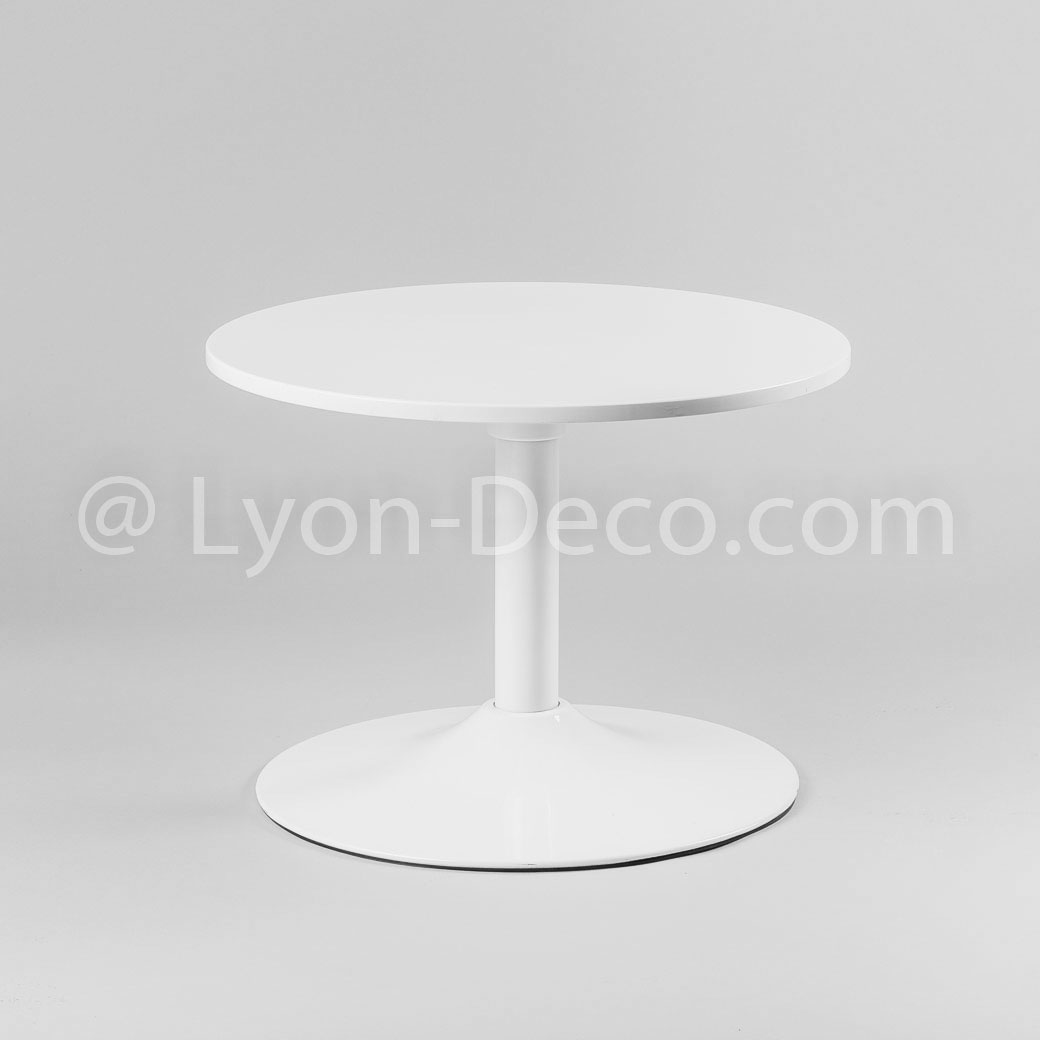 Table basse ronde blanche