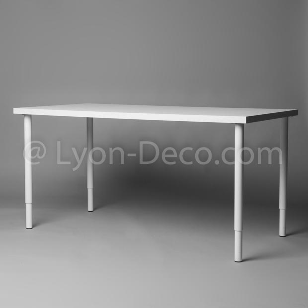 Table de travail rectangulaire blanche 100 x 60 cm