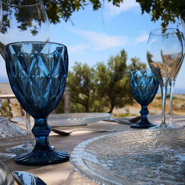 Location Verre  Pied Diamant bleu