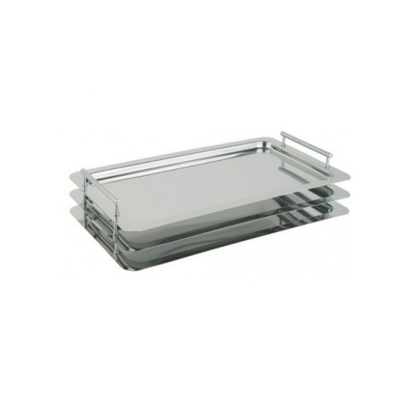 Plateau de service rectangle Inox poign�e