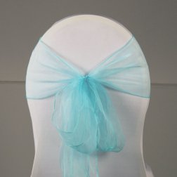 Noeud de chaise organza turquoise
