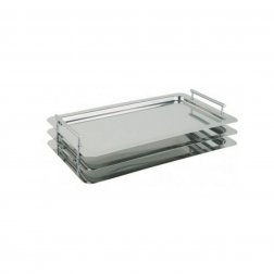 Plateau de service rectangle Inox poign�e