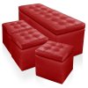 Location Banquette Rouge + 3 poufs
