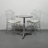 Gueridon inox + chaise Napoléon3 transparente