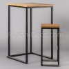 Ensemble Kubo Noir / Bambou  Mange debout tabouret