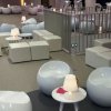 Pouf Blanc simili cuir + Pouf Ball Blanc