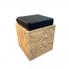 Pouf ECO OSB avec Assise Noire
