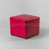 pouf carré rouge