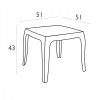 Croquis et Dimensions Table Basse Reine Blanche