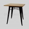 Location Table Carrée Lix Noire Plateau Bois 70 cm