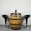 tonneau de vin + tabouret réglable noir