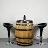 tonneau de vin + tabouret rglable noir